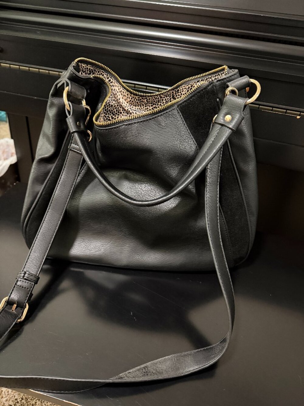 Black Bucket Handbag by Sole Society